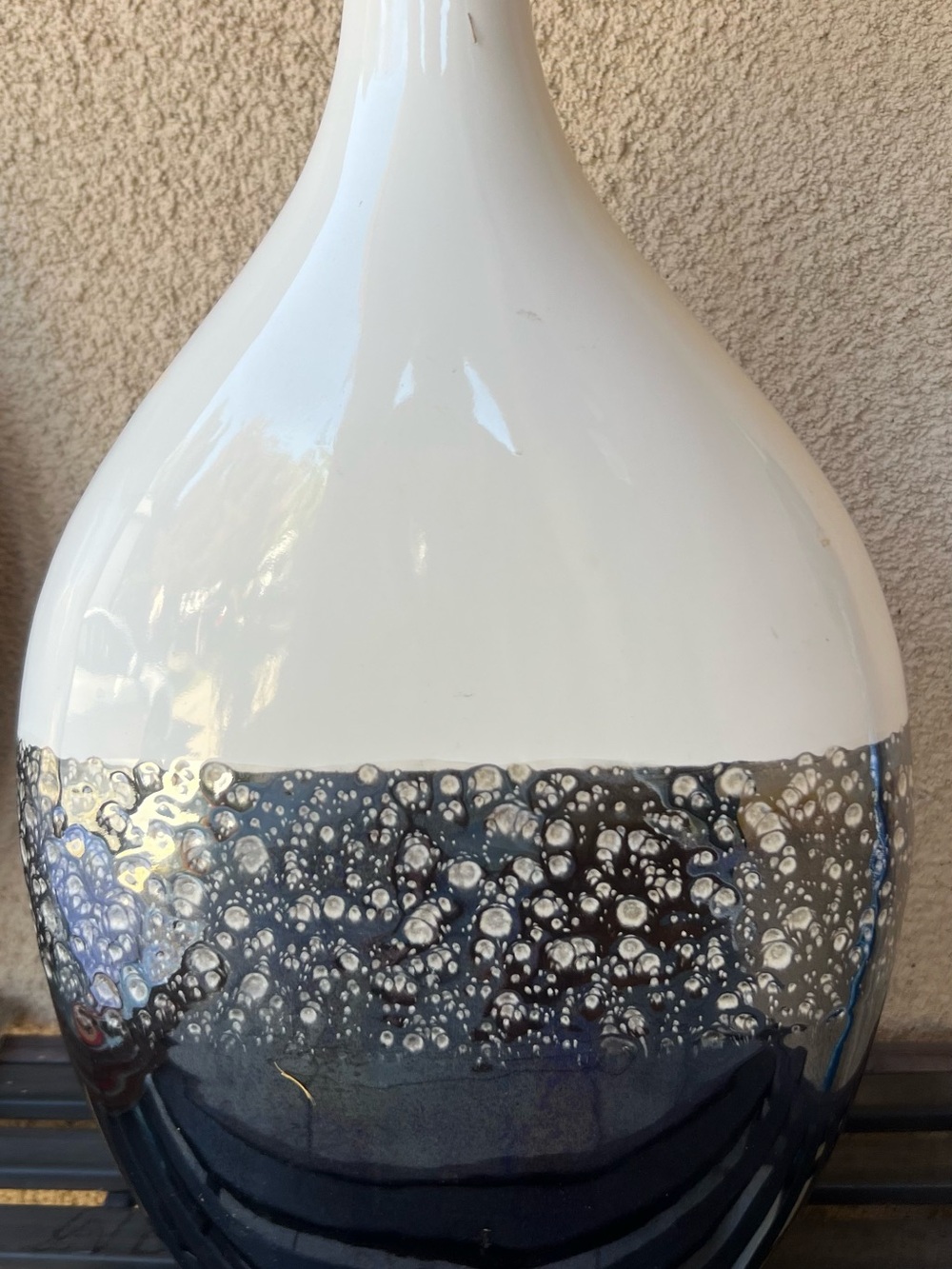 White and Navy teardrop  Accent Vase - Home Accents